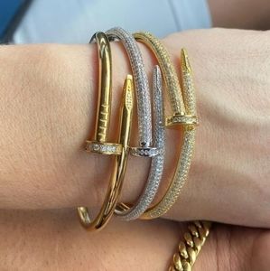 NEW Nail Bracelet Bangle Gold Filled